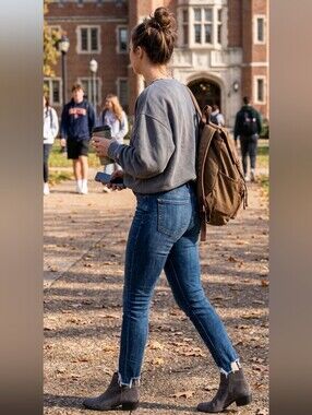 Madewell 10" High-Rise Skinny Jeans Size 28 Raw Hem Medium Wash